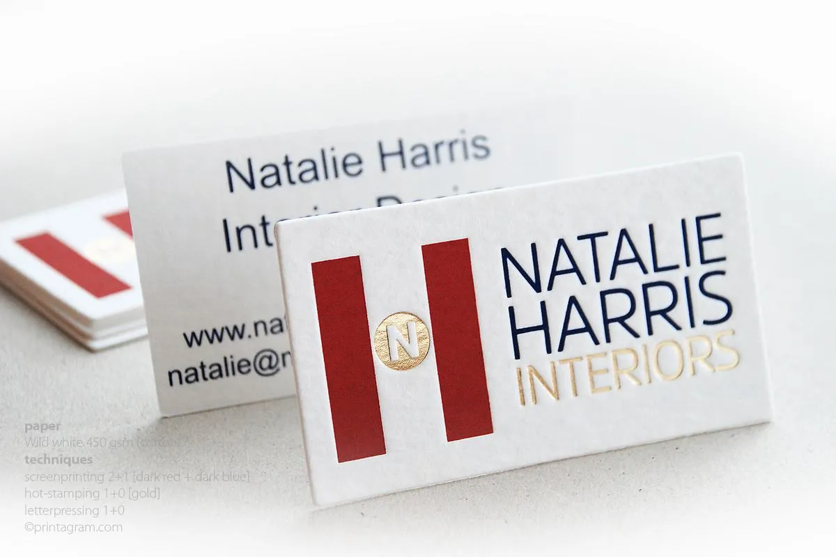 Business card using screen printing technique