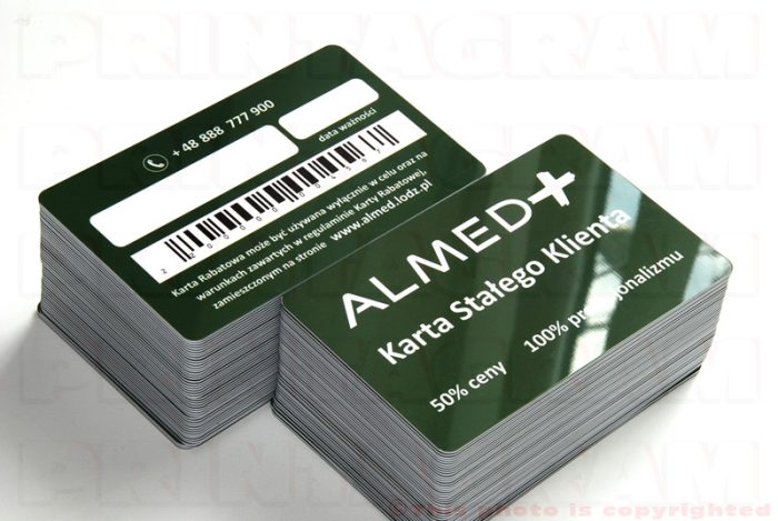 Plastic personalised numbered club card