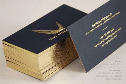 Business cards with gold-plated edges
