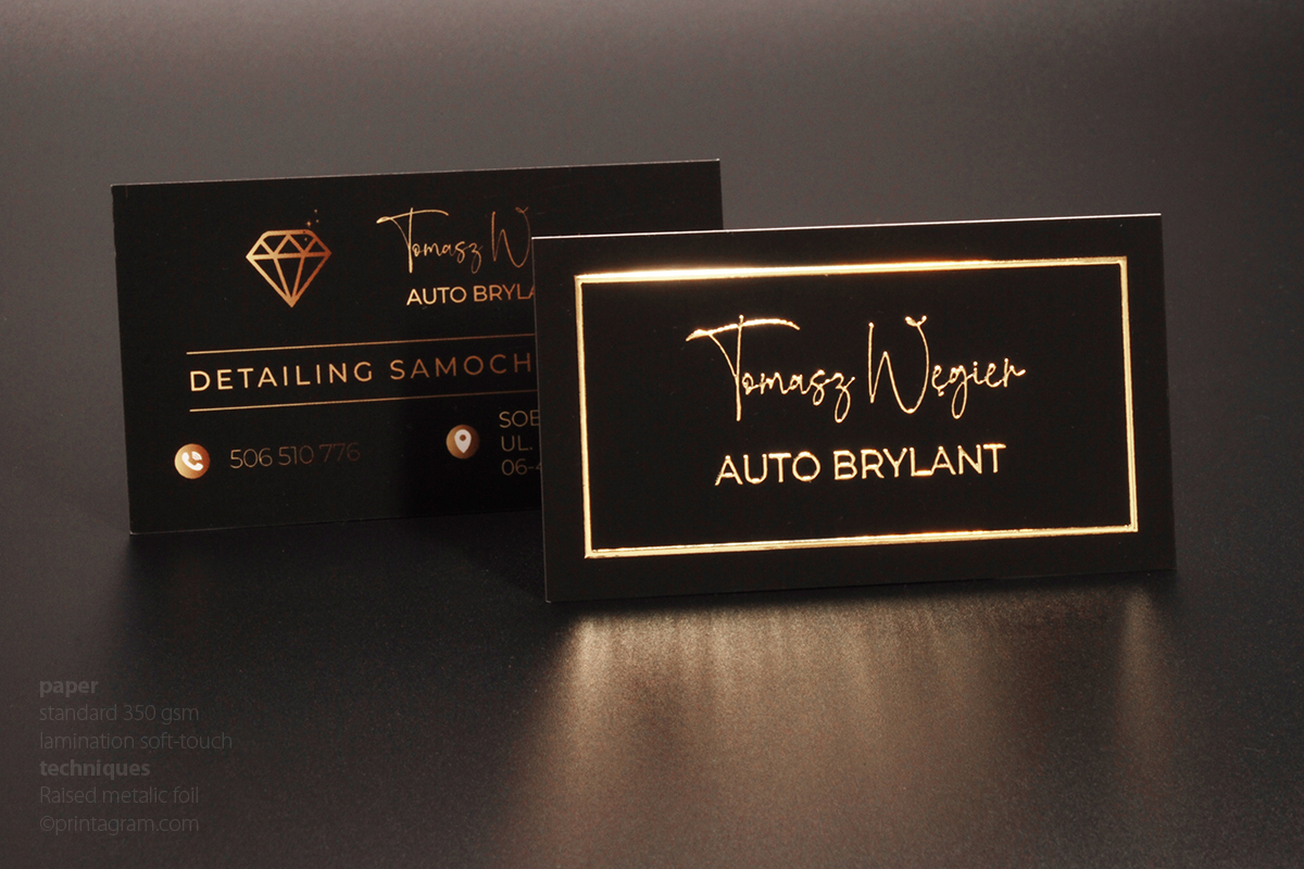 Black business cards with gilding