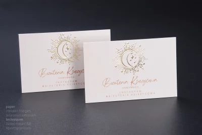 Business cards with relief embossing