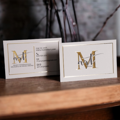 Business cards with gilding